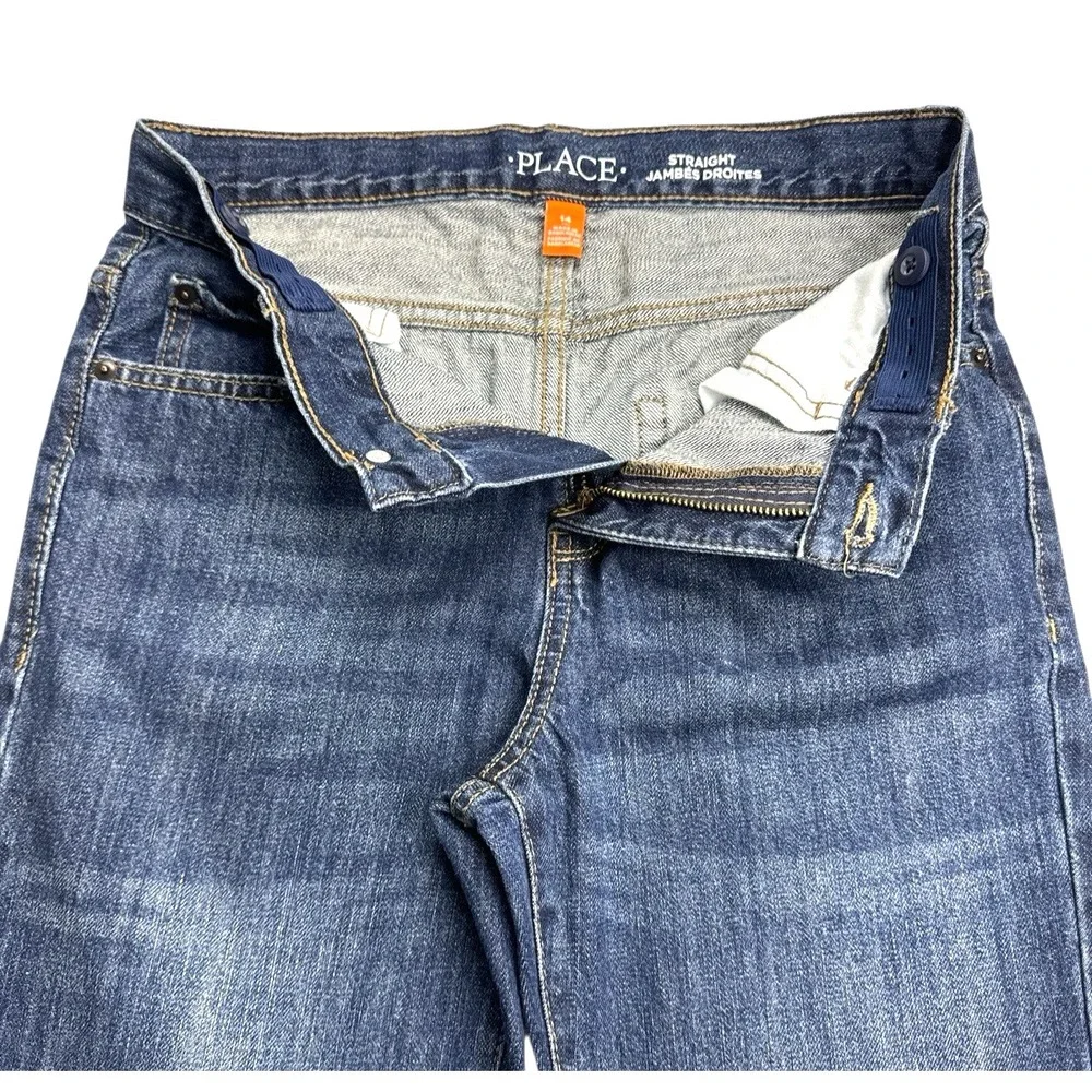 The Children's‎ Place Youth Boys Adjustable Straight-Leg Jeans – 100% Cotton, 14